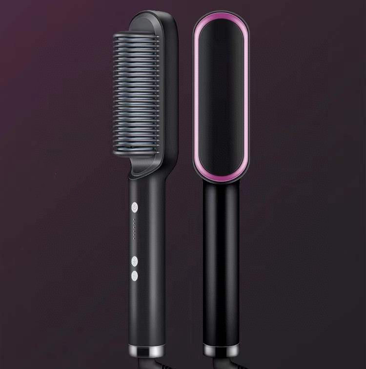 EtherealEssential™ 2-in-1 Hair Straightener and Curling Hot Comb - Dual-Purpose Negative Ion Electric Hair Brush