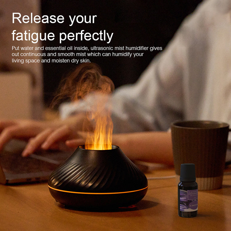 EtherealEssential™ RGB Flame Humidifier Diffuser - 130ML Aroma Essential Oil Fire Flame Aroma Diffuser