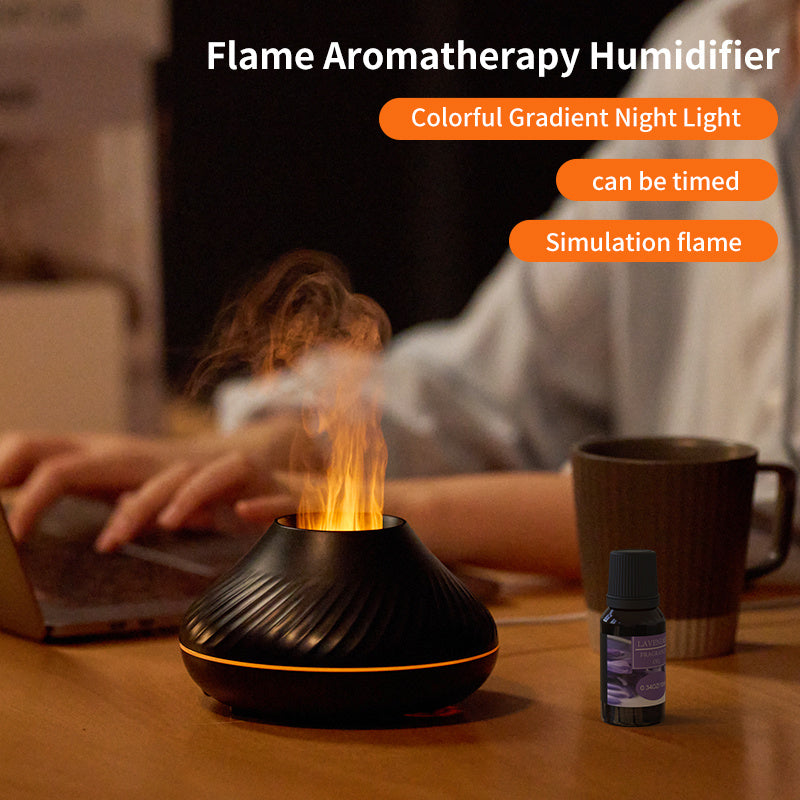 EtherealEssential™ RGB Flame Humidifier Diffuser - 130ML Aroma Essential Oil Fire Flame Aroma Diffuser