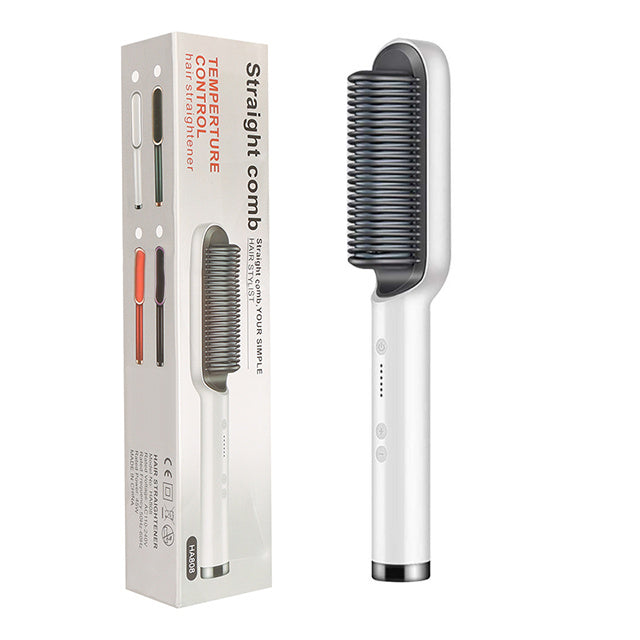 EtherealEssential™ 2-in-1 Hair Straightener and Curling Hot Comb - Dual-Purpose Negative Ion Electric Hair Brush