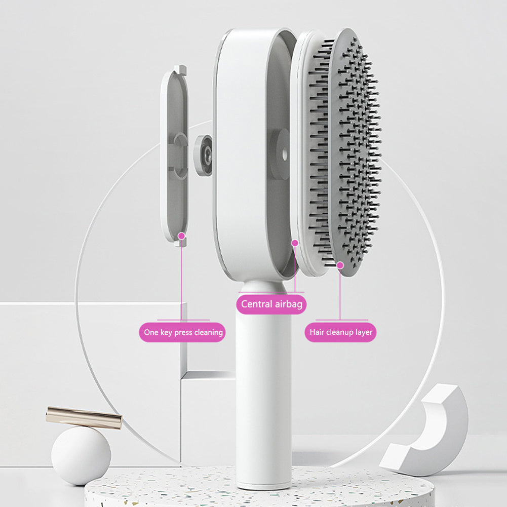 EtherealEssential™ Self-Cleaning Hair Brush - One-Key Cleaning, Anti-Static Airbag Scalp Massaging Comb for Women